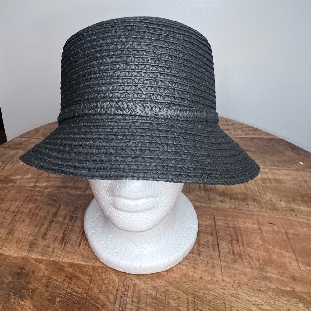 betmar Black Woven Bucket Sun Hat